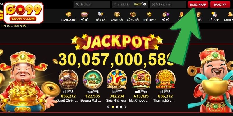 Đăng nhập tài khoản GO99 qua website