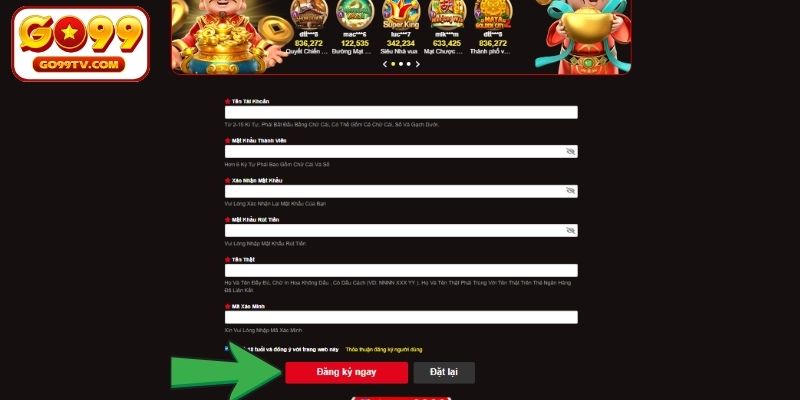 Hướng dẫn cách đăng ký tài khoản GO99 nhanh gọn và chính xác