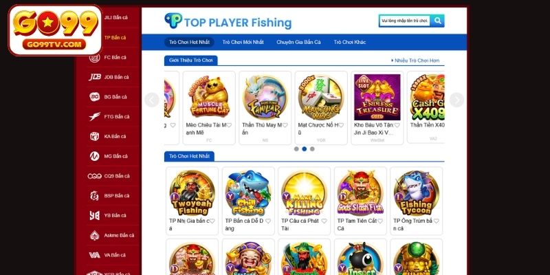 Một số trò chơi săn cá nổi bật tại GO99