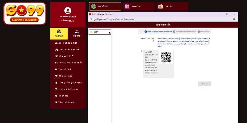 Nạp tiền GO99 VIP